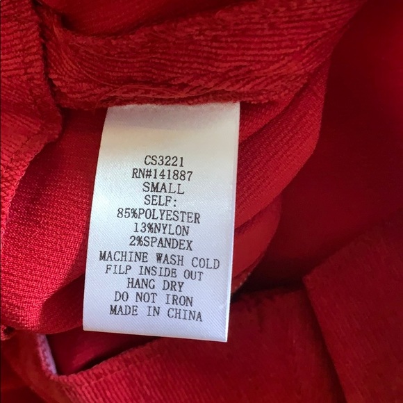 Red Corduroy Mini Skirt - Picture 6 of 8